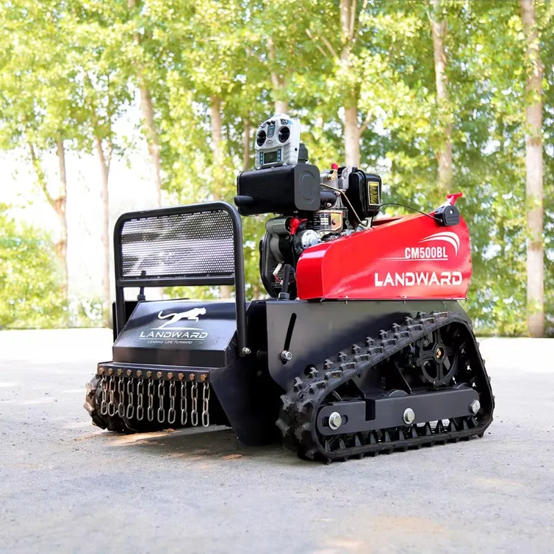 EURO 5 Self-Propelled Lawn Mower Garden Slope Remote Control  Lawn Mower Automatic Zero Turn Weed Mowing Machine for Sale