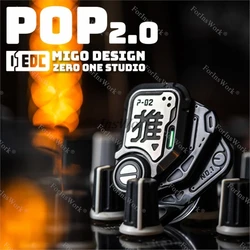 O1EDC P O P 2.0 meccanico + magnete Push Slider strumento di decompressione Coin Fingertip Gyro Toy EDC