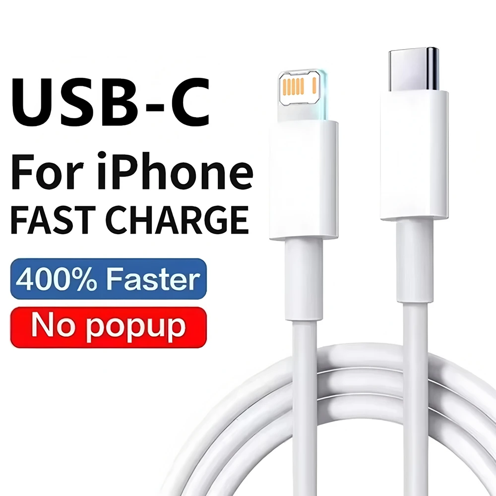 3PCS 35W PD Fast Charge Cable For iPhone 11 12 13 Mini 14 Pro Max X XR XS Max SE 6S 7 8 14 Plus Quick Charging USB-C Data Cables