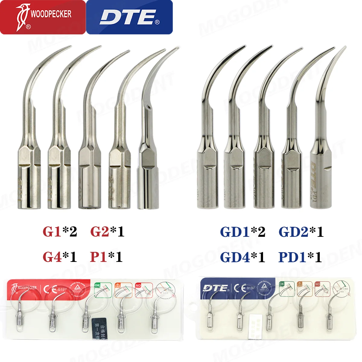 Woodpecker DTE Dental Ultrasonic Scaler Tip Scaling Tips Fit EMS UDS SATELEC ACTEON NSK Scaler Handpiece G1GD1 G2GD2 G4GD4 P1PD1
