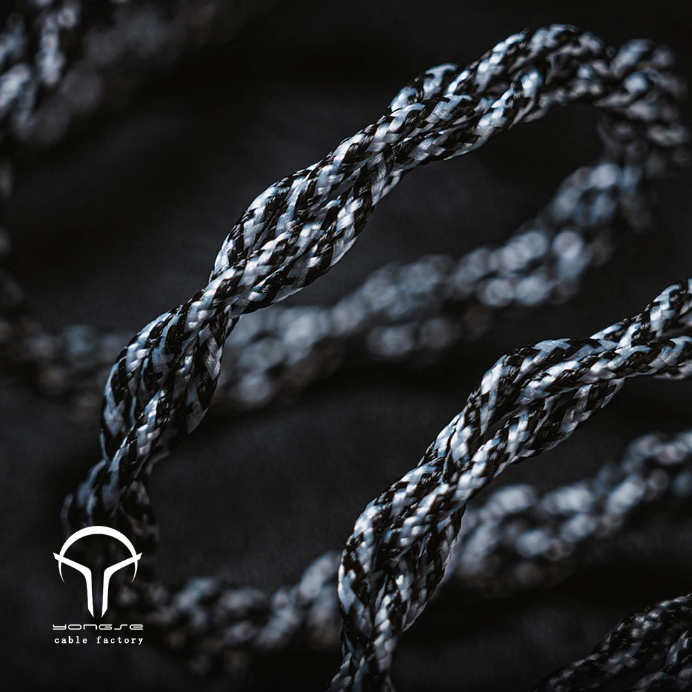 Yongse Venom New Arrival wysokiej czystości 4-żyłowy 6N posrebrzany kryształowy miedziany kabel do aktualizacji słuchawek