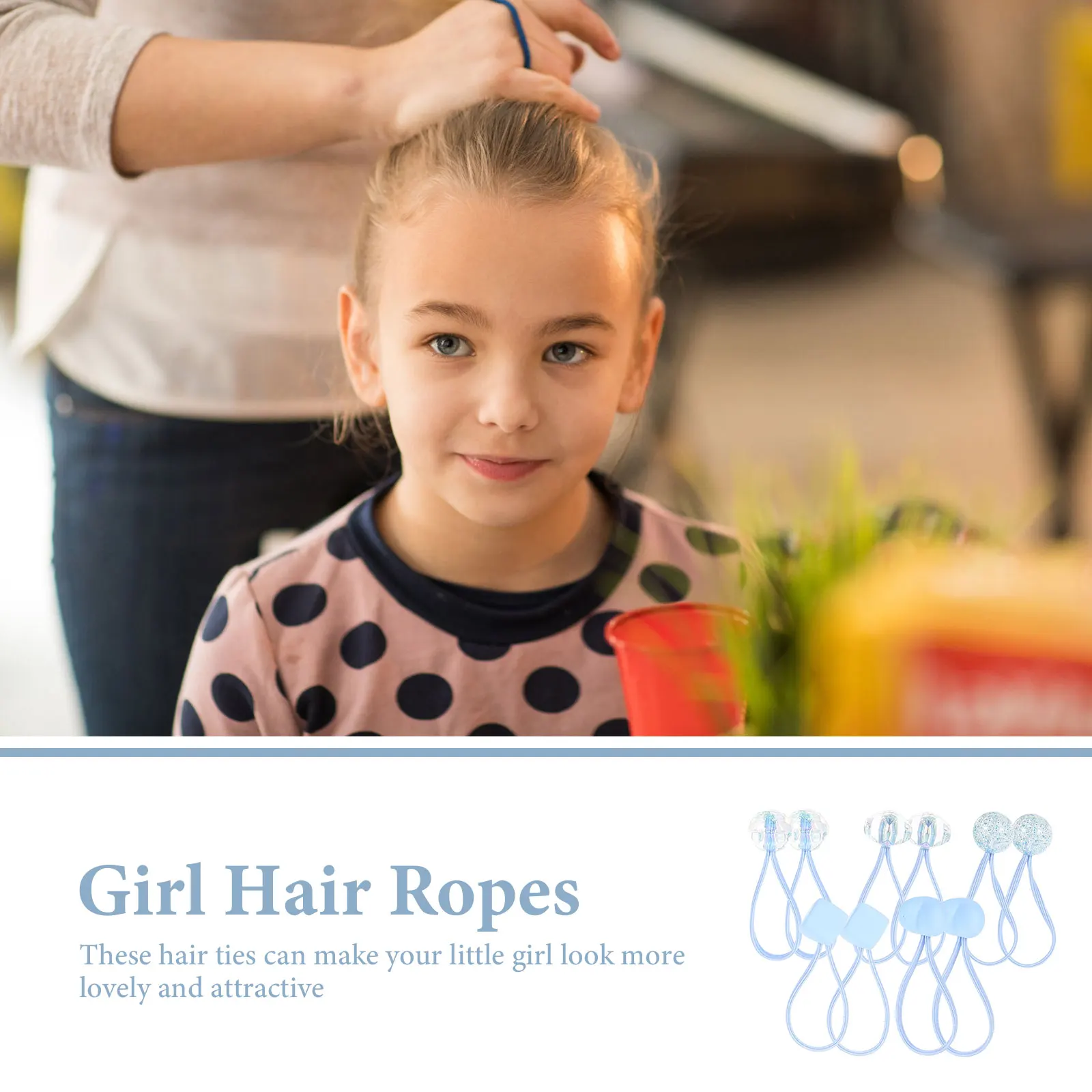 

10 Pcs Hair Band Circle Accessories Set Little Girls Ties Elastic Bands Blue Baby