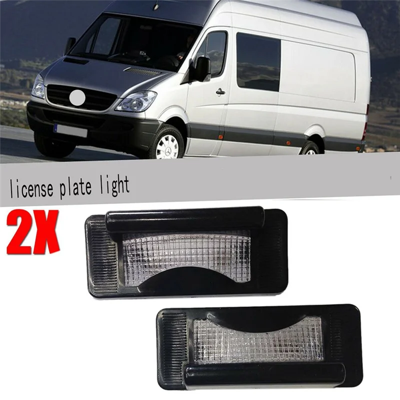 #439E 2PCS Sprinter Light License Plate Light for Mercedes Benz Sprinter Volkswagen LT (Black)