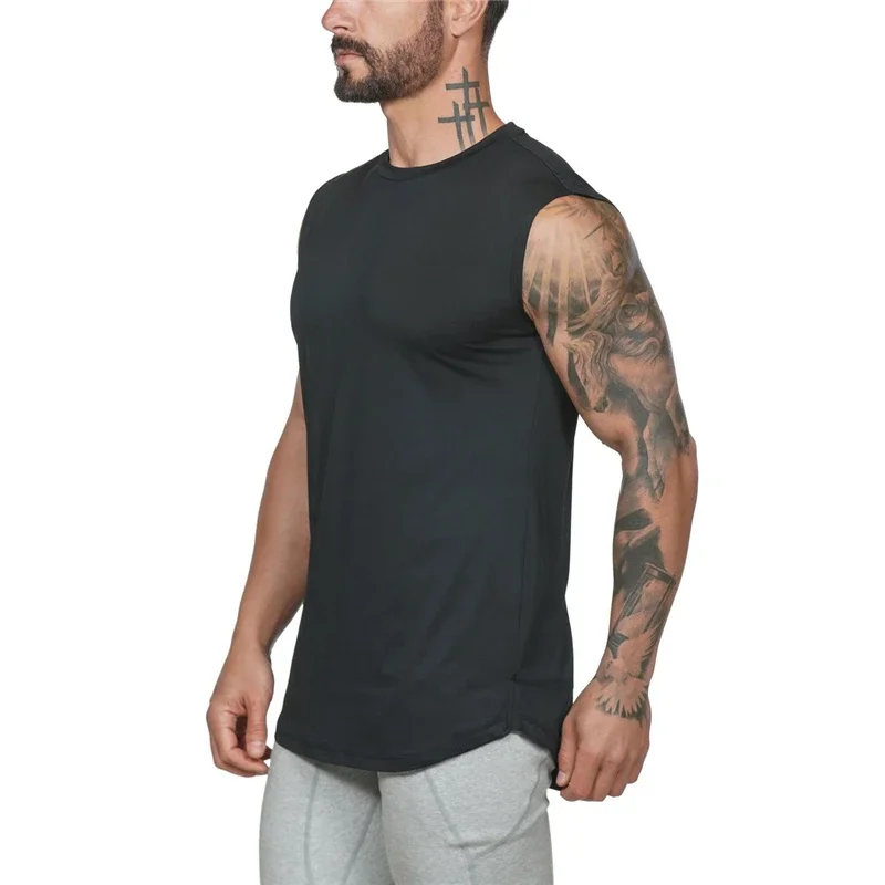 Summer Mens Gym Clothing Bodybuilding Tank Top Men Blank Stringer Tanktop Fitness Sleeveless Shirt Muscle Workout Cotton Vest