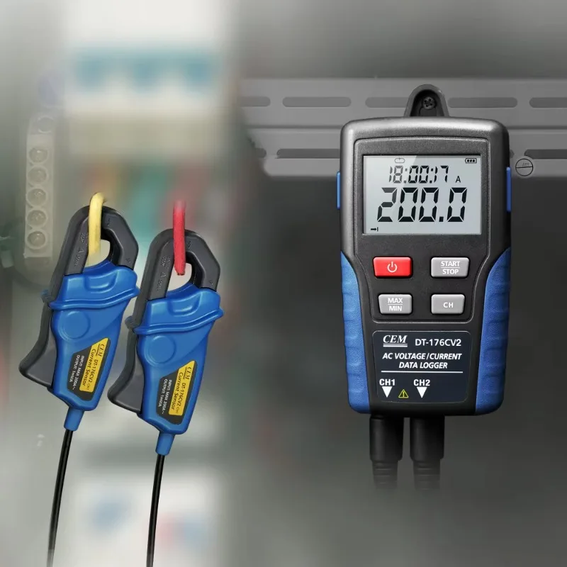 DT-176CV2 شاشة LCD رقمية للبيع بالجملة مسجل بيانات التيار المتردد RMS الحقيقي والجهد مع واجهة USB المتعددة