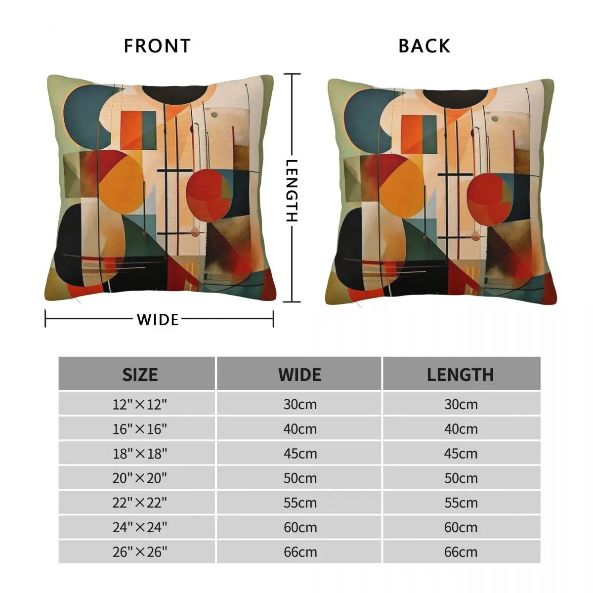 Abstract Shapes Earth Tones Square Pillowcase Polyester Linen Velvet Pattern Zip Decor Sofa Seater Cushion Cover 18