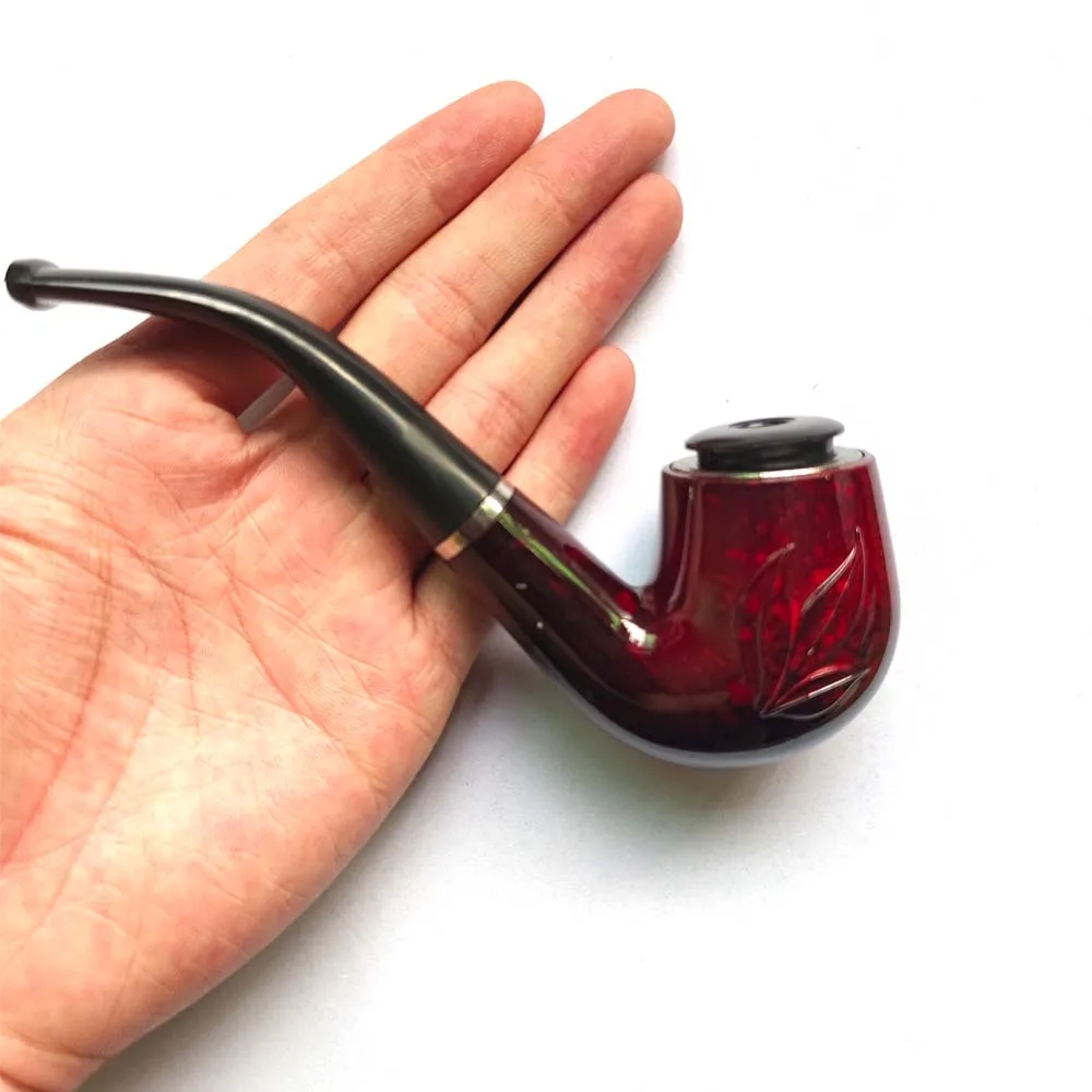 Classic Resin Pipe Chimney Filter Long Smoking Pipes Tobacco Pipe Cigar Gifts Gift Grinder Smoke Mouthpiece view 2