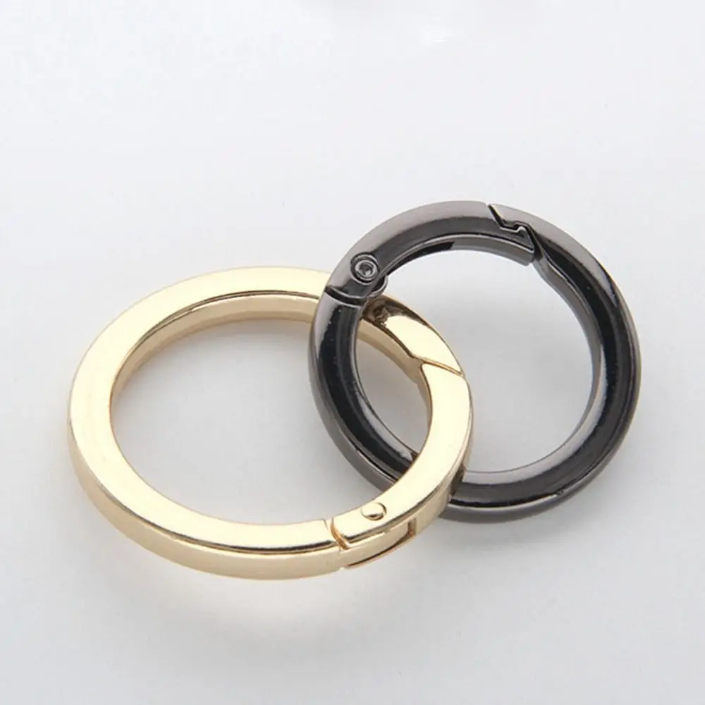 1pc Black Gold Silver Spring O-Ring Buckles Round Shape Zinc Alloy Bag Belt Buckle 25mm/32mm Carabiner Purses Handbags