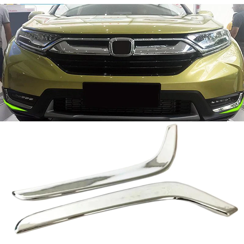 

for Honda CRV CR-V 2017-2018 Car styling Exterior ABS Front Fog Light Lamp Eyelind Cover Trim 2PCS