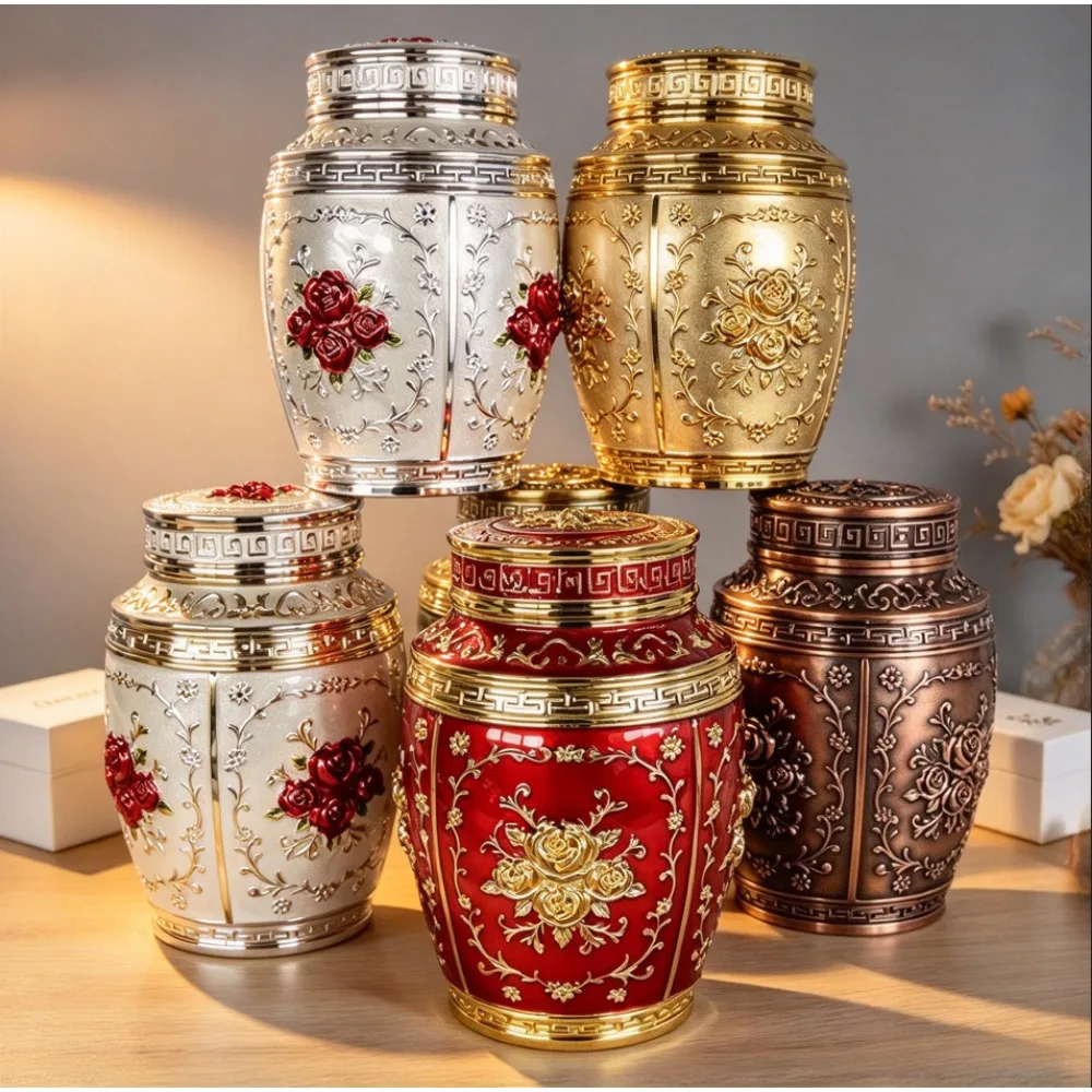 Pet Memorial Keepsake Urn Box Metal Cremation Ashes Container for Human Pet Dog Cat Small Animal Funeral Memory Holder