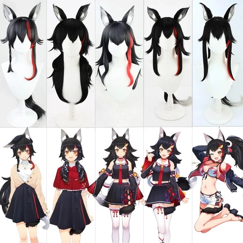 

Hololive Ookami Mio Косплей Парик-Универсальный Стайлинг Волк Девушка Ролевая Игра Костюм Опора Синтетические Волосы Головные Уборы Парики