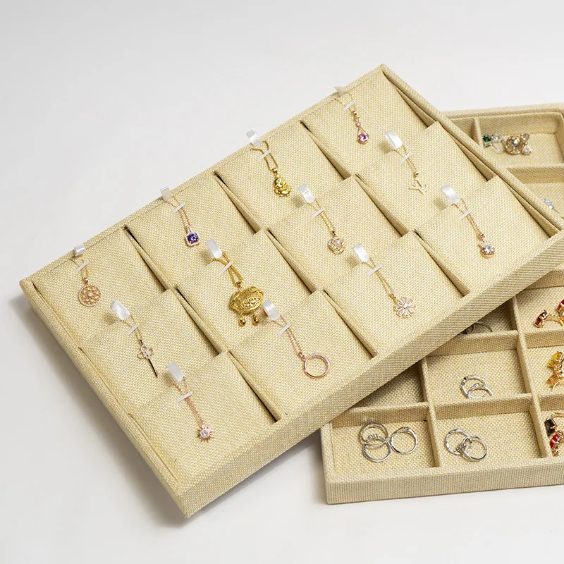 

Yellow Linen Display Rack Tray Ring Stud Earrings Necklace Bracelet Wenwan Jade Jewelry Box Jewelry Storage Box Wholesale