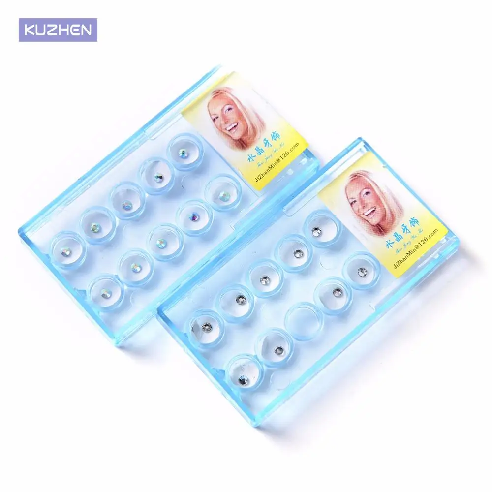 10Pcs/Box 2mm Teeth Decoration Tool for Woman Crystal Tooth Ornament Jewelry Beautiful Shining Denture Oral Teeth Gems Decor
