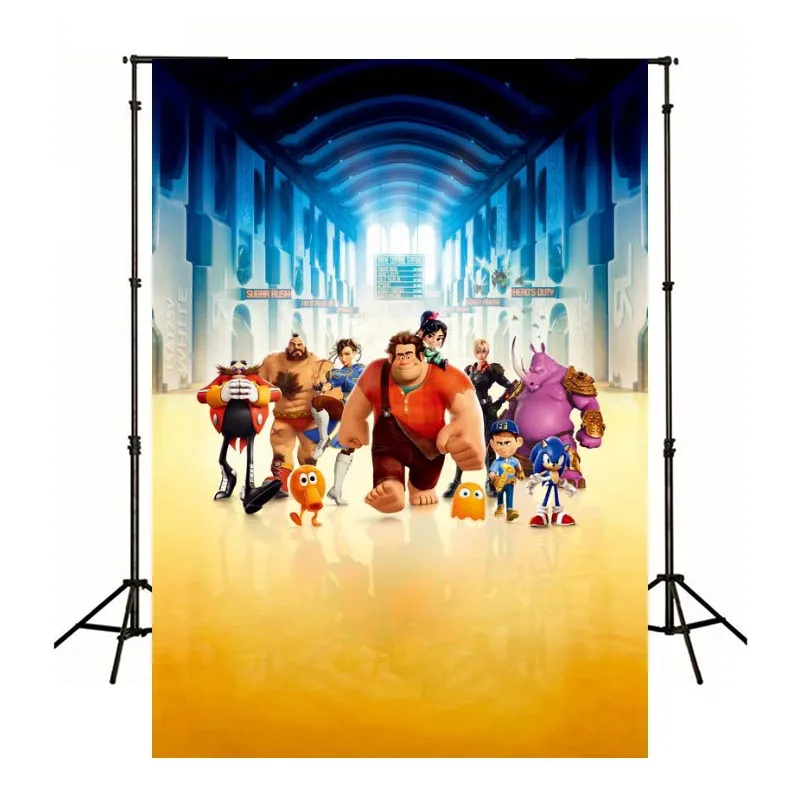 Wreck-It Ralph Baby Shower Supplies Photo Backdrop Background For Photography Kid's Birthday Party Decoration Props Customize