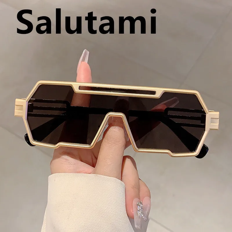 oversized one piece flat square sunglasses women new vintage alloy y2k hip hop sun glasses ladies trendy driving mirror eyewear