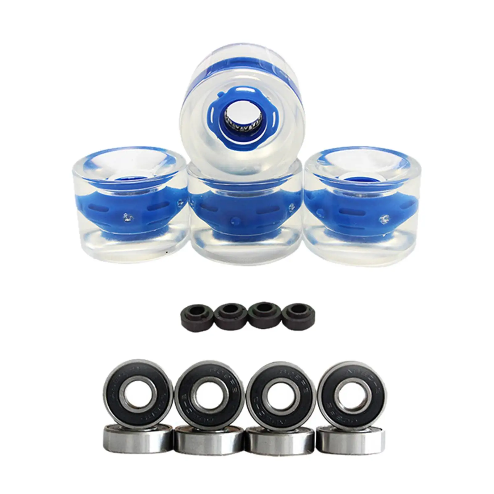 4-Pack 70mm LED Light Up Longboard Wheels Magnetic Core Flash at Night