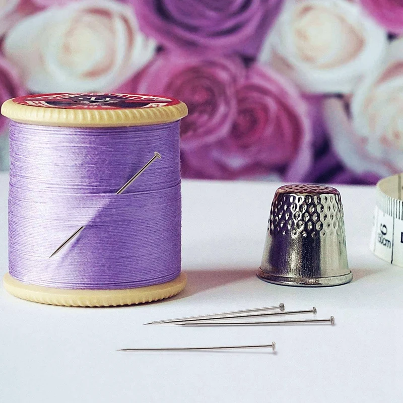 Alfileres de cabeza de satén fino, alfileres de costura rectos para proyectos de costura artesanal de joyería (1 pulgada), 2000 unidades