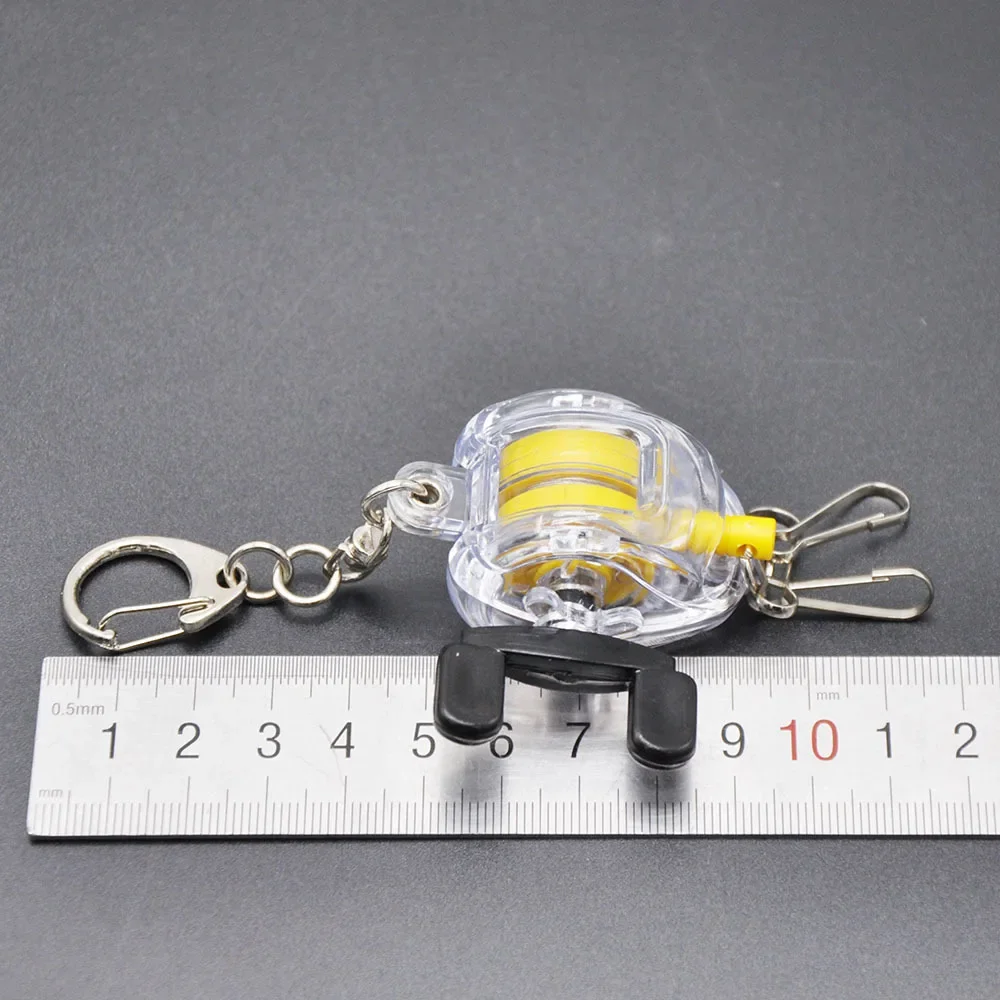 Fly Fish Wheel keychain Silver Color Fisherman Fishing Tackle Boxes Retractor Tools Key chain With Key Ring Fishing Tools