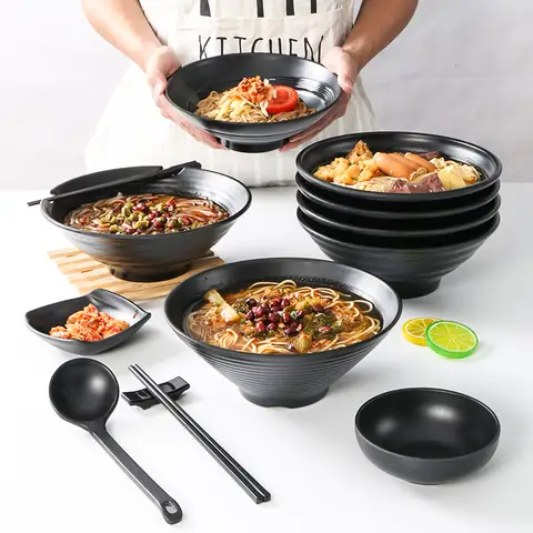 Fruit Salad Fast Food Tableware Japanese Style Plastics Noodles Bowl Household Ramen Bowl Soup Bowl