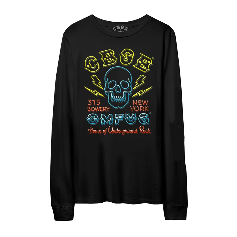 

Футболка CBGB Band OMFUG с длинными рукавами из чистого хлопка в стиле панк-рок, с круглым вырезом, повседневная, свободного кроя, молодежная, трендовая, осенняя одежда