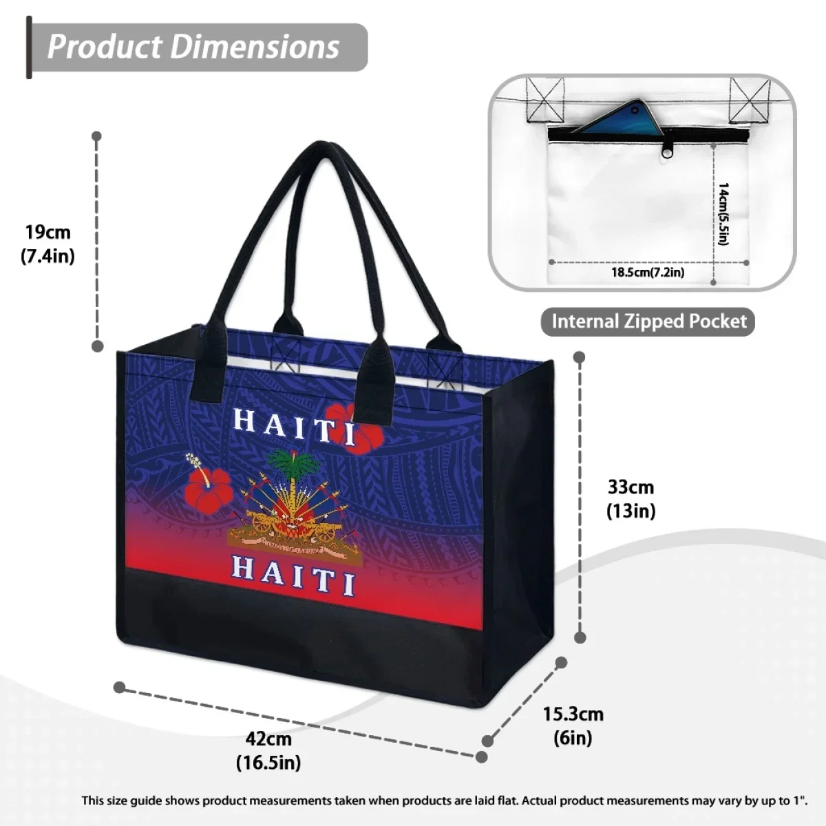 Haiti Polynesia Creative Designer Portable Tote Bag Large Capacity Wedding Party Casual Shoulder Bag Canvas Shopping Handbags