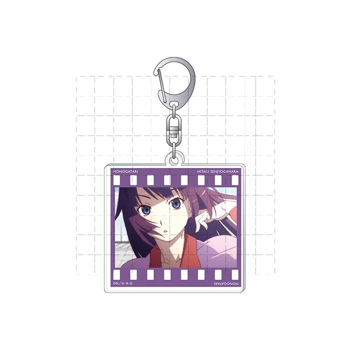 Game Senjougahara Hitagi Keychain Doll Anime Acrylic Keyring Pendant for Gift