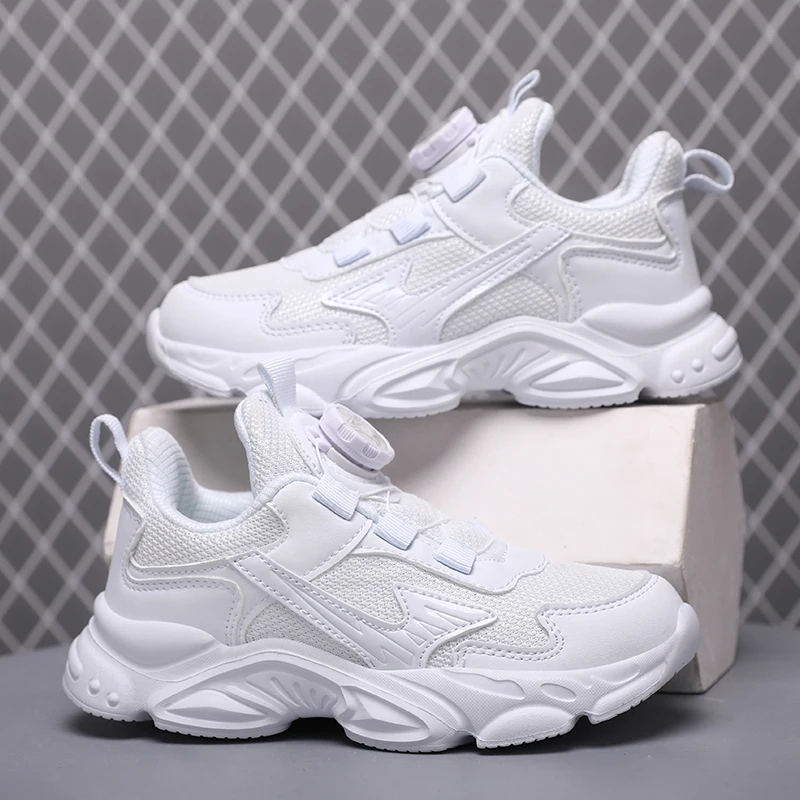 

Children Casual Shoes Kids Sneakers for Boys and Girls Solid White Shoes Mesh Breathable Running Sports Tenis Chunky Sneakers