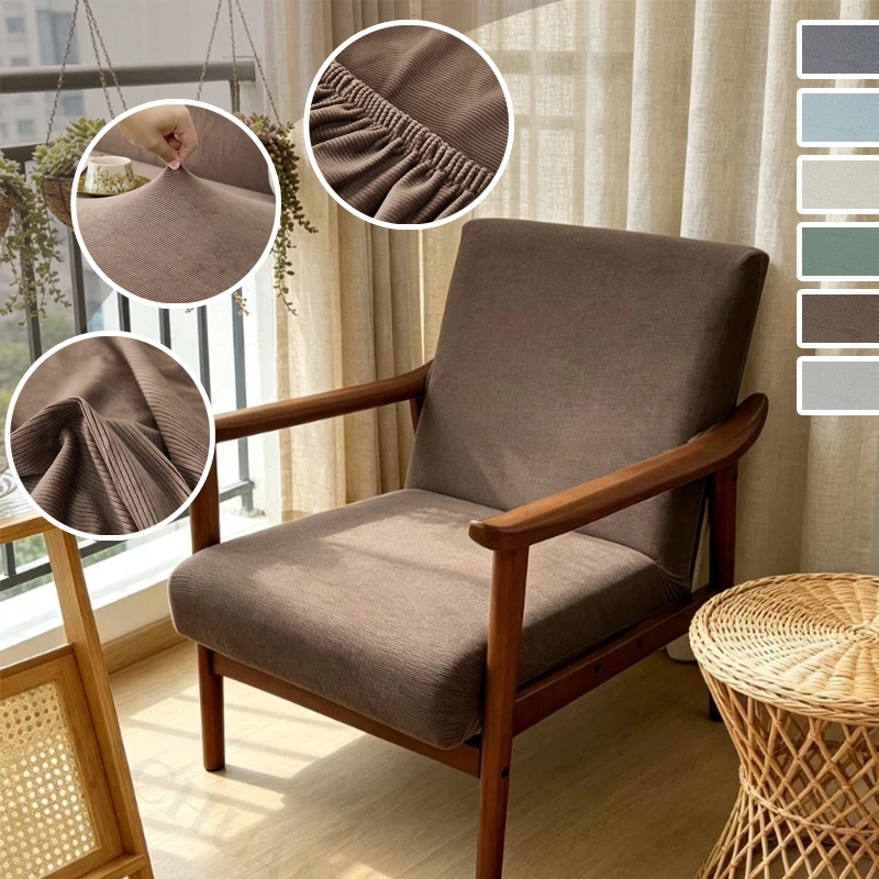 

Upgraded Corduroy Chair Cover High Elastic Widened Elastic Band Slipcover Pet Friendly Soft Chair 360° Protector Living Room