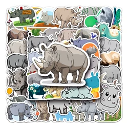 50Pcs Rhino series Cartoon Cute Waterproof Sticker Skateboarding Snowboard Retro Vinyl Sticker