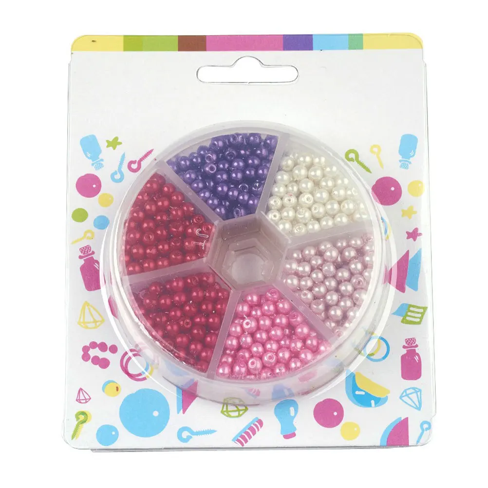 

810 pcs 4Mm Colorful Glass Round Beads For Diy Jewelry Making Cross Stitch Bracelet Necklace Accessories Storage Box Included