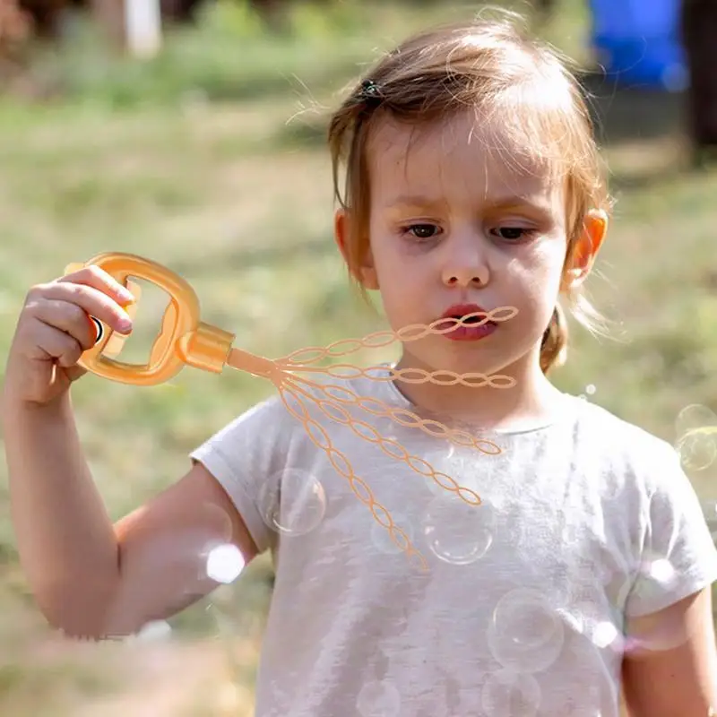 Baguette à Bulles de Dessin Animé avec Visage Souriant, Bâton de ixavec 10 Bulles Liquides, 32 Trous