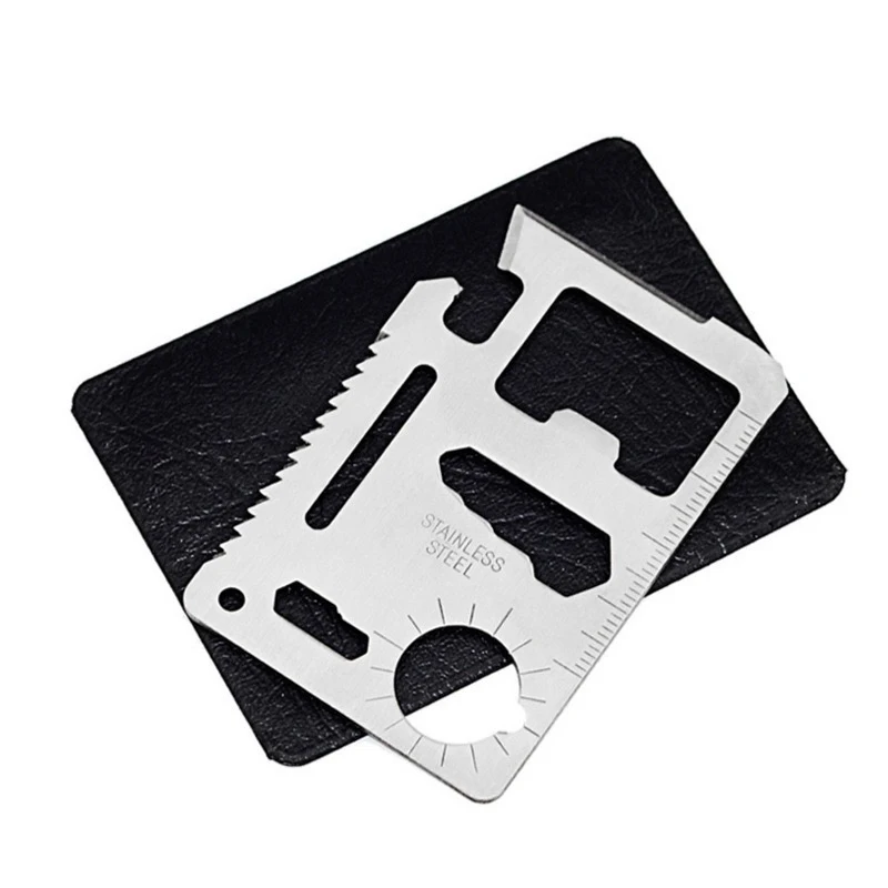 Taschenwerkzeug Multifunktions-Kredit Edc Outdoor Bottle Survive Gear Card Mehrzweck-Gadget Camping Opener Wallet Kit – Detail 8