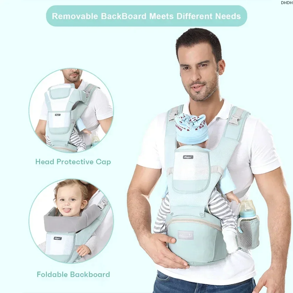 Portable Ergonomic Baby Carrier with Storage Bag - Kangaroo Shoulder Sling for Infants and Toddlers, Hip Seat for 3-36 Months