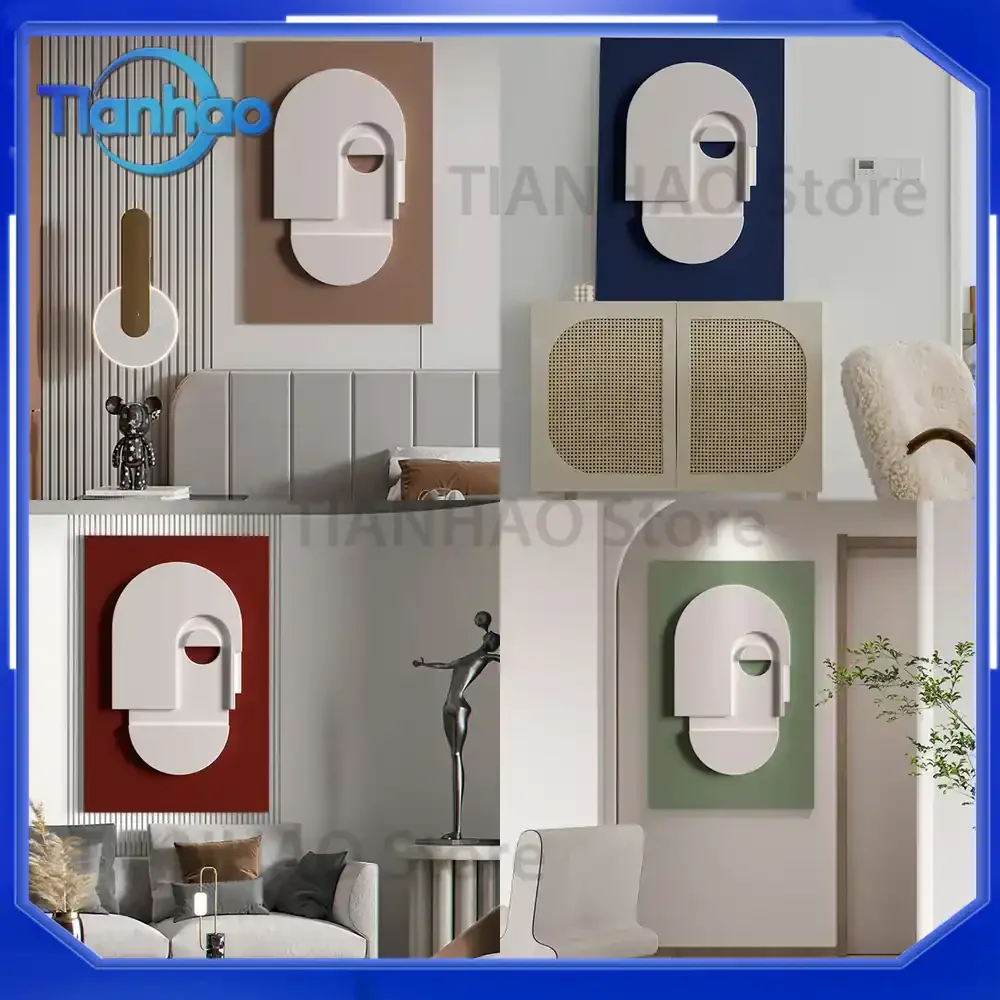 3D Relief Wall Art for Modern Minimalist Living Room Decor Creative Entryway Mural for Sofa Backdrop