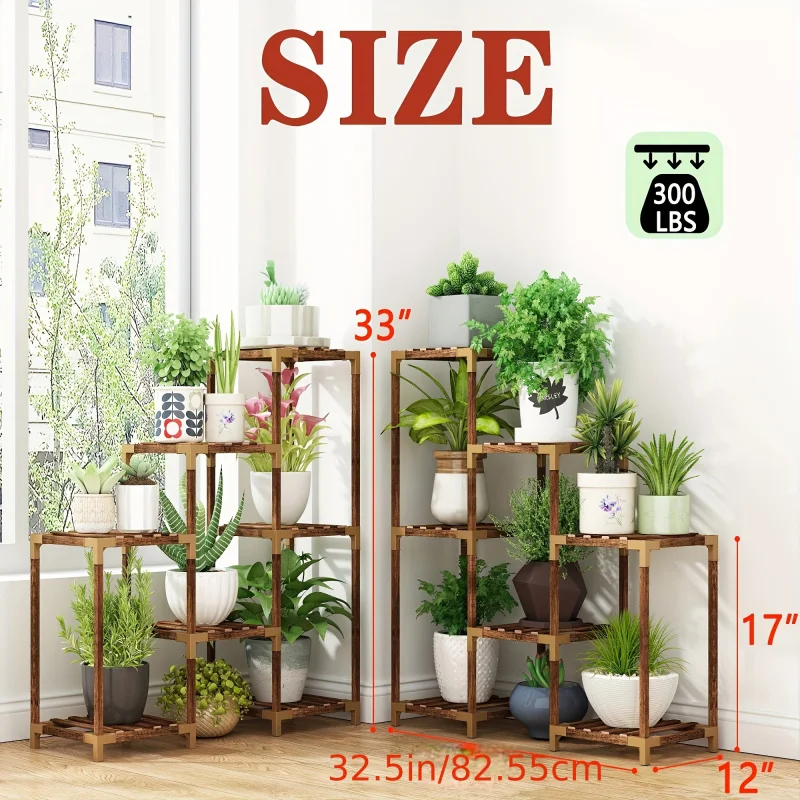 1pcs 7-tier Corner Flower Stands, Suitable For Indoor And Outdoor Use, Perfect For Living Rooms, Courtyards, And Gardens