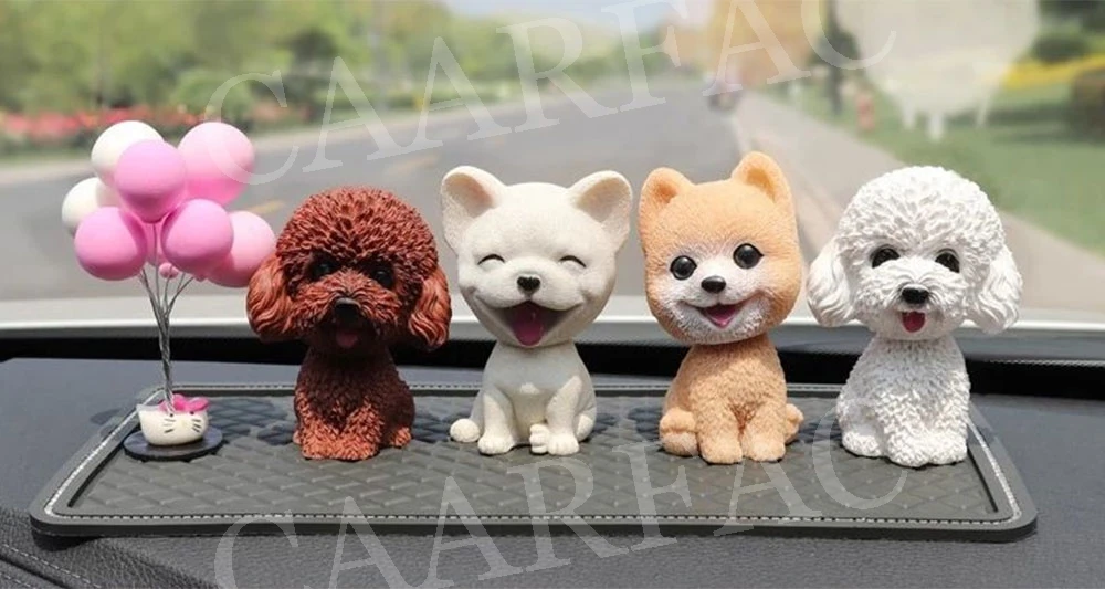 Car Shaking Head Dog Ornaments Bobblehead Dog Nodding Puppy Toys Shaking Head Dolls Accessorise For All Universal Car