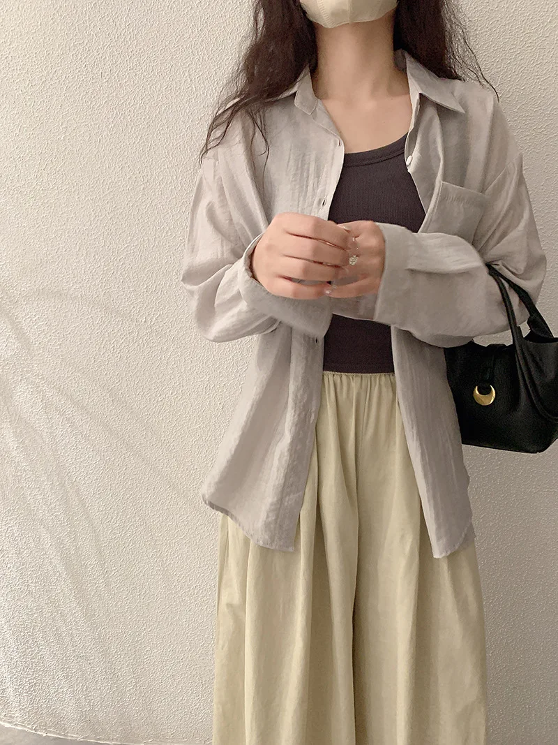 ลําลองแขนยาวครีมกันแดดเสื้อผู้หญิงฤดูใบไม้ผลิ/ฤดูร้อนใหม่ Turn-Down COLLAR SINGLE Breasted กลับโบว์เย็บปักถักร้อยเสื้อบาง