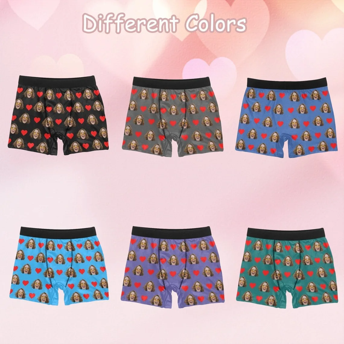 Slip e calzini boxer personalizzati per uomo Regali personalizzati per la biancheria intima per il viso Regali personalizzati per San Valentino Calzini a forma di cuore da donna