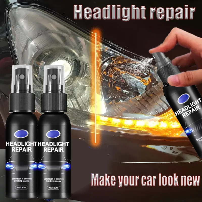 Ensemble de polissage pour réparation de phares automobiles, dissolvant de rayures, réparation, nettoyage, Spray, rafraîchissement des phares, polissage et entretien