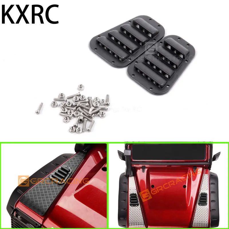 2Pcs Plastic Air Intake Grille Engine Cover Decoration for 1/10 RC Crawler Car Traxxas TRX4 Defender Bronco Upgrade G500 Parts