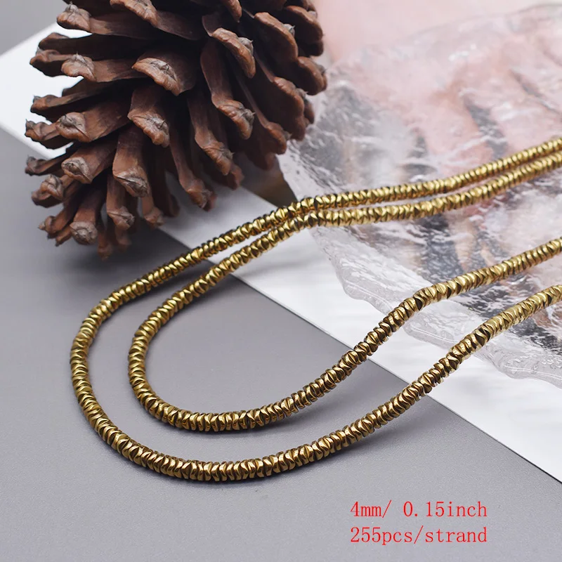 Überzug Gold Farbe Retention Natürliche Hämatit Stein Spacer Lose Perlen Für Schmuck Machen Diy Armbänder Finden