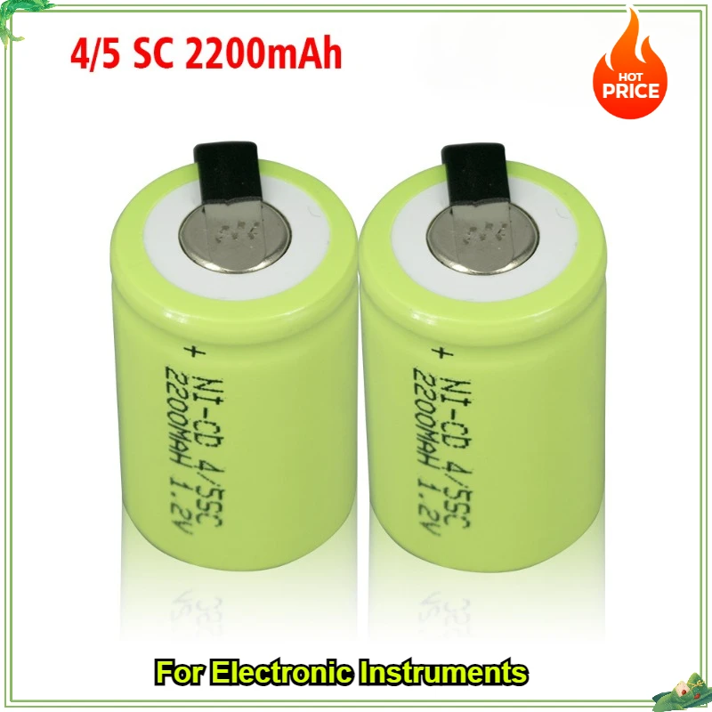 

1.2V 2200mAh Nickel Cadmium Rechargeable Battery SC Battery Nickel Cadmium Battery NI-CD SC for Electronic Instruments 4/10Pcs