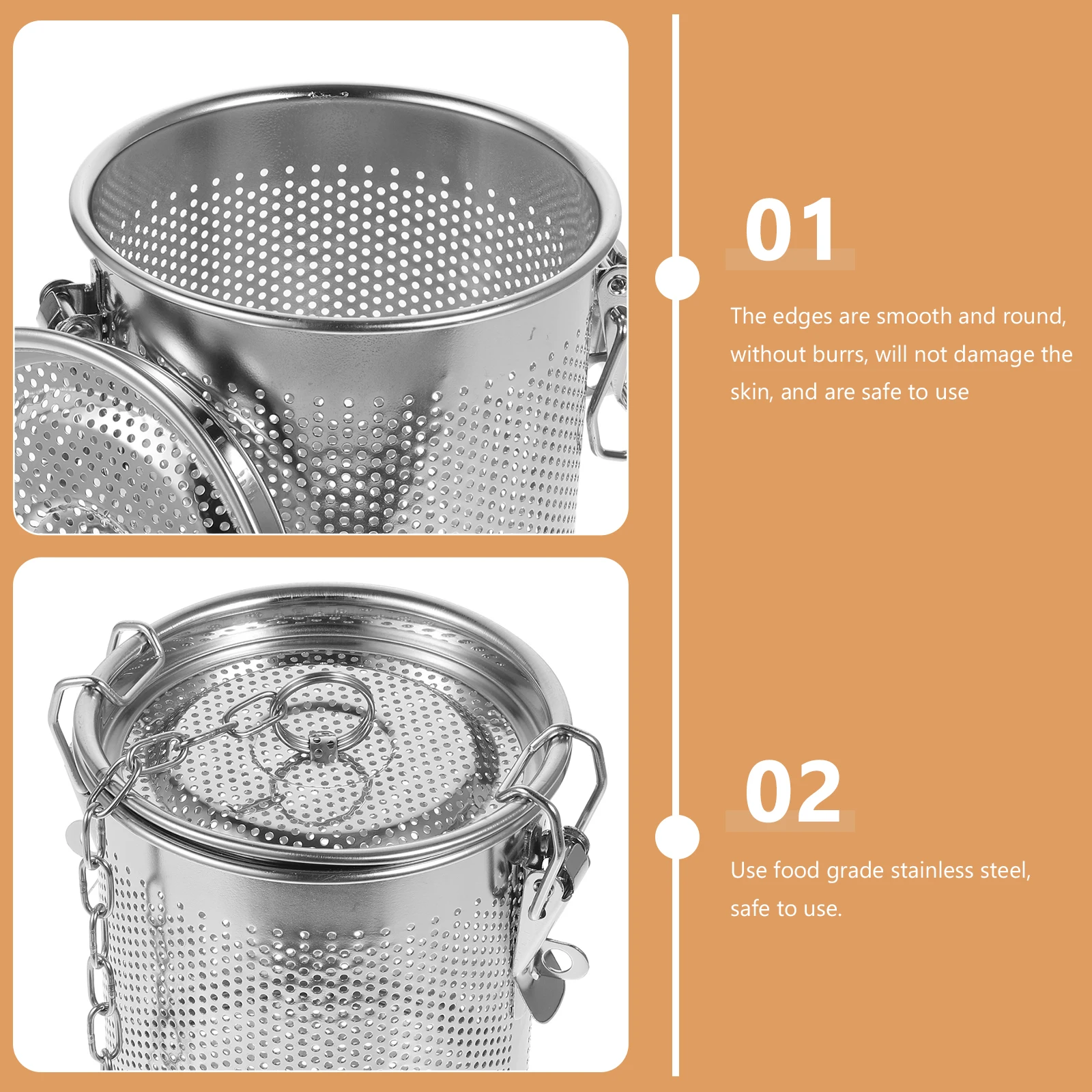

Stainless Steel Spice Seasoning Filter Tea Infuser Strainer Basket Cooking Pot Stewed Steeper Reusable Kitchen Gadget Food Grade