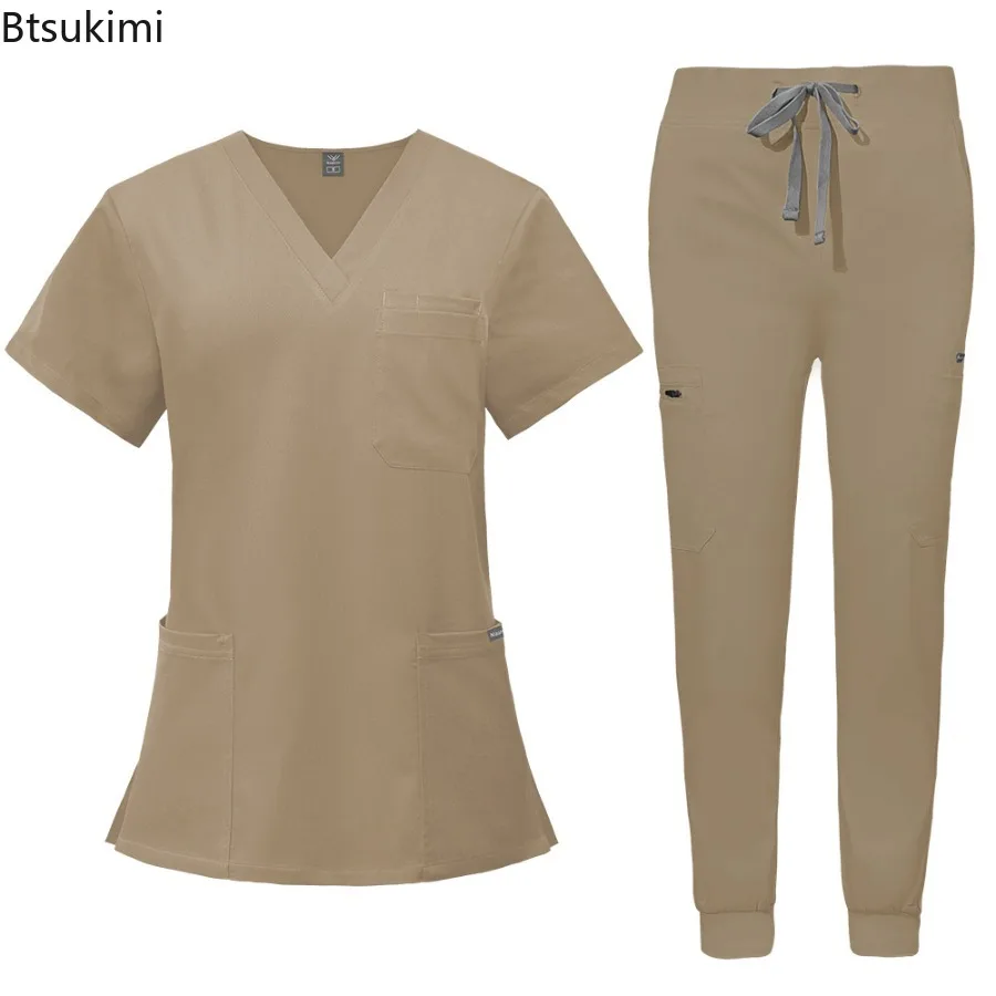 conjunto-de-blusas-de-manga-curta-com-decote-em-v-calcas-jogger-uniforme-de-enfermagem-para-mulheres-multicolorido-uniforme-medico-para-veterinarios