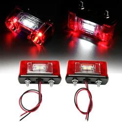 2Pcs 12-24V Rear Tail License Plate Light for Car Trunk Trailer Lorry IP65 Waterproof LED Number License Car Lamp Universal