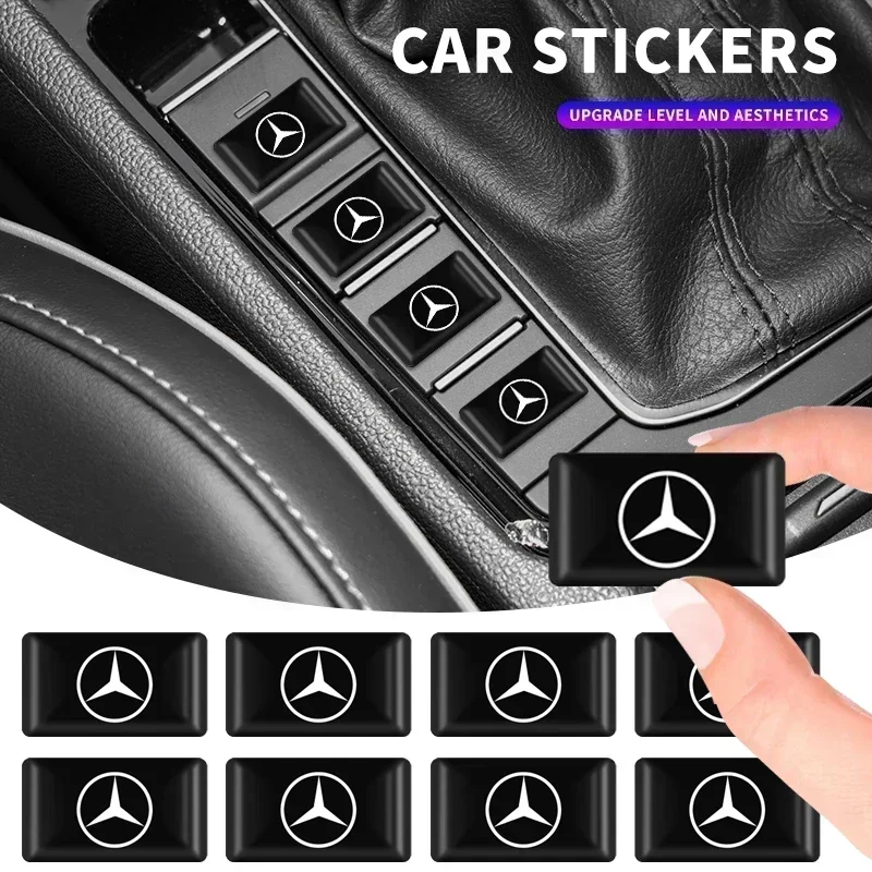 10pcs/set 3D Styling Car Epoxy Emblem Stickers Decor Accessories For Mercedes Benz A C E Class GLE GLB GLC W205 W212 W213 X253