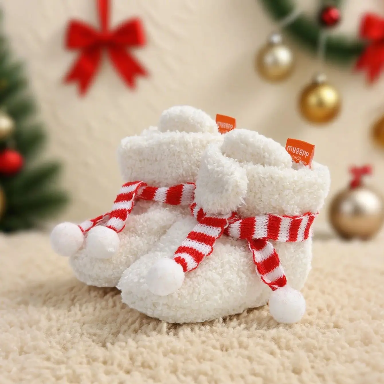 

Рождественская обувь для новорожденных, милые мягкие теплые флисовые зимние ботинки, походная обувь, обувь на мягкой подошве для мужчин и женщин