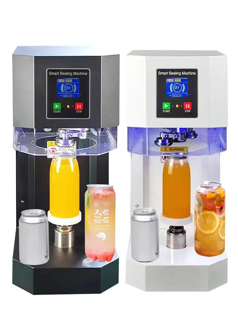 

New Full Automatic Intelligent Can Sealing Machine Non Rotary Plastic PET Tin Jar Aluminum Beer Soda Cans Seamer Size Customized