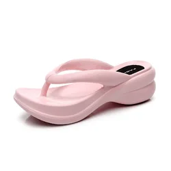 Summer Women Slippers EVA Soft Sides Shoes Garden Shoes Wedges Sweet Sandals Antiskid Female Platform Flip Flops For Stenio