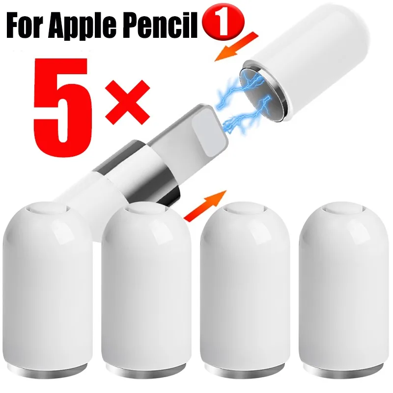 1–5 Stück magnetische Bleistiftkappen für Apple Pencil 1, Stylus-Schutzhülle, Ersatzmagnet, Tablet-Stiftkappe für Apple Pencil Pen Cap